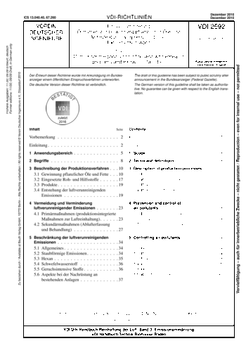 Produktabbildung: Emissionsminderung - Ölmühlen zur Gewinnung pflanzlicher Öle und Schrote durch Vorpress- und/oder Extraktionsanlagen