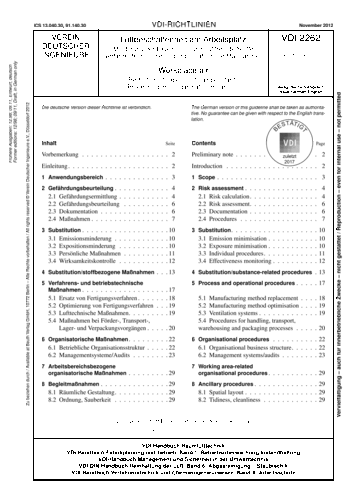 Produktabbildung: Luftbeschaffenheit am Arbeitsplatz - Minderung der Exposition durch luftfremde Stoffe - Verfahrenstechnische und organisatorische Maßnahmen