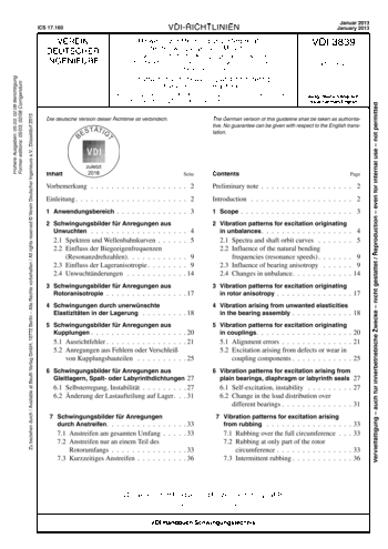 Produktabbildung: Hinweise zur Messung und Interpretation der Schwingungen von Maschinen - Schwingungsbilder für Anregungen aus Unwuchten, Montagefehlern, Lagerungsstörungen und Schäden an rotierenden Bauteilen