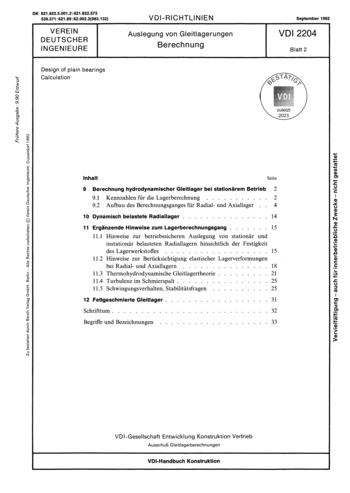 Produktabbildung: Auslegung von Gleitlagerungen; Berechnung