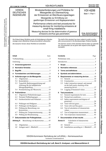 Produktabbildung: Mindestanforderungen und Prüfpläne für Messgeräte zur Überwachung der Emissionen an Kleinfeuerungsanlagen - Messgeräte zur Ermittlung von gasförmigen Emissionen und Abgasparametern