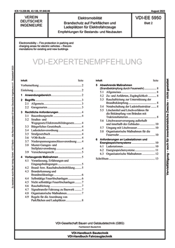 Produktabbildung: Elektromobilität - Brandschutz auf Parkflächen und Ladeplätzen für Elektrofahrzeuge - Empfehlungen für Bestands- und Neubauten