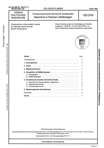 Produktabbildung: Emissionskennwerte technischer Schallquellen; Maschinen in Flaschen-Abfüllanlagen