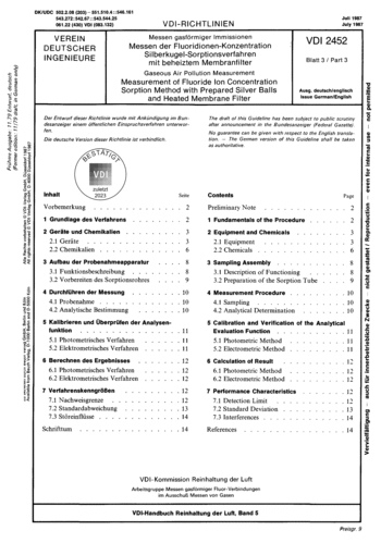 Produktabbildung: Messen gasförmiger Immissionen; Messen der Fluoridionen-Konzentration; Silberkugel-Sorptionsverfahren mit beheiztem Membranfilter