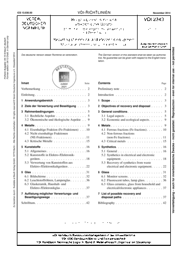 Produktabbildung: Recycling elektrischer und elektronischer Geräte - Stoffliche und energetische Verwertung und Beseitigung