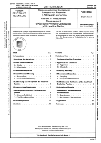 Produktabbildung: Messen gasförmiger Immissionen; Messen von Phenolen; p-Nitroanilin-Verfahren