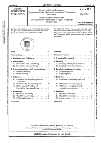 Produktabbildung: Messen gasförmiger Emissionen - Chromatographische Bestimmung organischer Verbindungen - Grundlagen