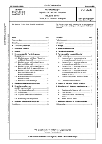 Produktabbildung: Flurförderzeuge - Begriffe, Kurzzeichen, Beispiele