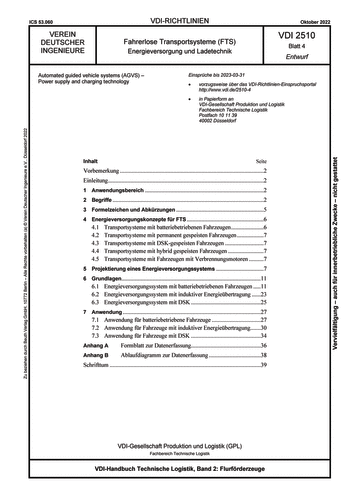 Produktabbildung: Fahrerlose Transportsysteme (FTS) - Energieversorgung und Ladetechnik