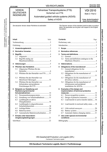 Produktabbildung: Fahrerlose Transportsysteme (FTS) - Sicherheit von FTS