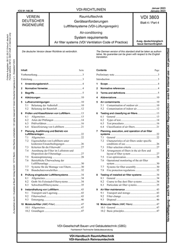 Produktabbildung: Raumlufttechnik - Geräteanforderungen - Luftfiltersysteme (VDI-Lüftungsregeln)