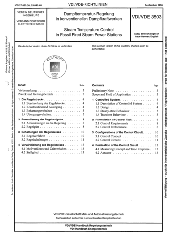 Produktabbildung: Dampftemperatur-Regelung in konventionellen Dampfkraftwerken