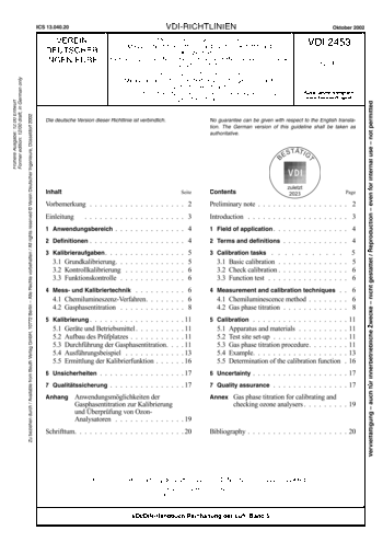 Produktabbildung: Messen gasförmiger Immissionen - Messen der Stickstoffmonoxid- und Stickstoffdioxid-Konzentration - Kalibrierung von NO/NOₓ-Chemilumineszenz-Messgeräten mit Hilfe der Gasphasentitration