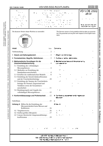 Produktabbildung: Prüfmittelüberwachung - Anweisungen zur Überwachung von Messmitteln für geometrische Größen - Messunsicherheit