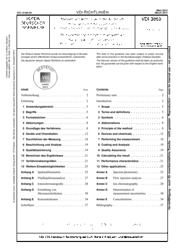 Produktabbildung: Messen von Ammoniak in der Außenluft - Probenahme mit Passivsammlern - Fotometrische oder ionenchromatografische Analyse