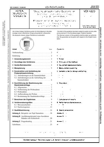 Produktabbildung: Messung atmosphärischer Depositionen - Bestimmung des Staubniederschlags nach der Bergerhoff-Methode