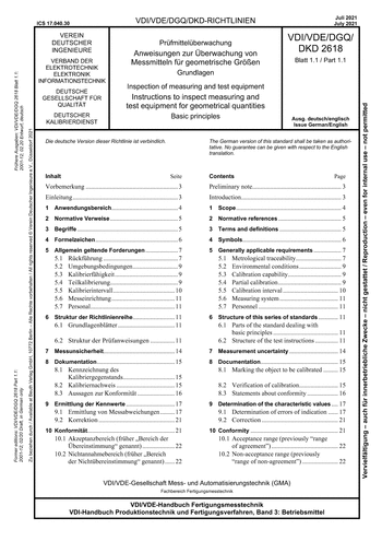 Produktabbildung: Prüfmittelüberwachung - Anweisungen zur Überwachung von Messmitteln für geometrische Größen - Grundlagen