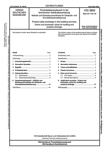 Produktabbildung: Produktdatenaustausch in der technischen Gebäudeausrüstung - Abläufe und Rückstauverschlüsse für Gebäude- und Grundstücksentwässerung