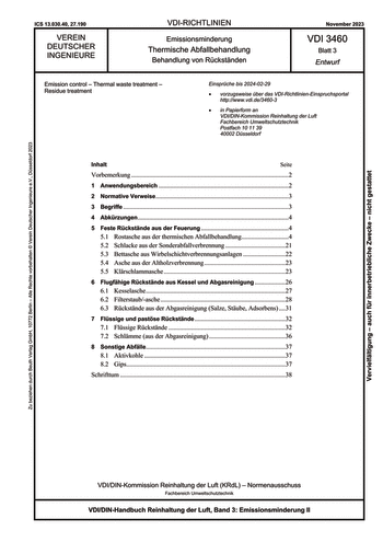 Produktabbildung: Emissionsminderung - Thermische Abfallbehandlung - Behandlung von Rückständen