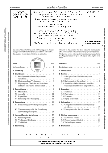 Produktabbildung: Biologische Messverfahren zur Ermittlung und Beurteilung der Wirkung von Luftverunreinigungen auf Pflanzen (Bioindikation) - Phytotoxische Wirkungen von Immissionen anorganischer Fluorverbindungen - Verfahren der Standardisierten Gladiolen-Exposition