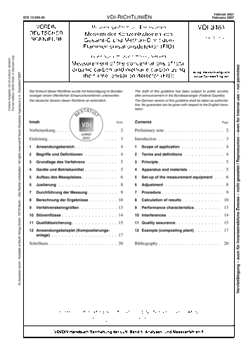 Produktabbildung: Messen gasförmiger Emissionen - Messen der Konzentrationen von Gesamt-C und Methan-C mit dem Flammenionisationsdetektor (FID)