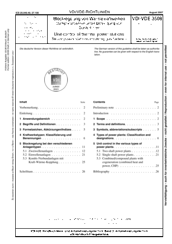 Produktabbildung: Blockregelung von Wärmekraftwerken - Dampfkraftwerke unter Beteiligung von Gasturbinen