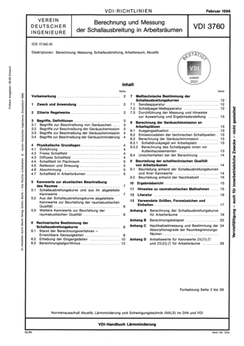 Produktabbildung: Berechnung und Messung der Schallausbreitung in Arbeitsräumen