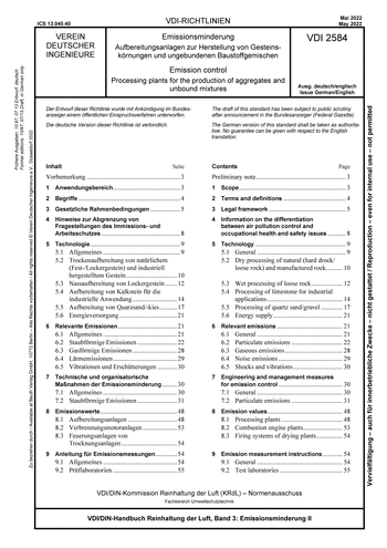 Produktabbildung: Emissionsminderung - Aufbereitungsanlagen zur Herstellung von Gesteinskörnungen und ungebundenen Baustoffgemischen