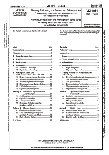 Produktabbildung: Planung, Errichtung und Betrieb von Schrottplätzen - Überwachung von Eisen- und Nichteisenschrott auf radioaktive Bestandteile