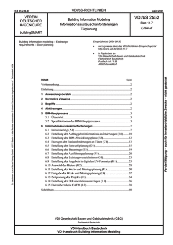 Produktabbildung: Building Information Modeling - Informationsaustauschanforderungen - Türplanung