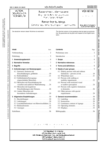 Produktabbildung: Barrierefreie Lebensräume - Allgemeine Anforderungen und Planungsgrundlagen