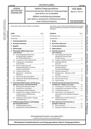 Produktabbildung: Additive Fertigungsverfahren - Anwendersicherheit beim Betrieb der Fertigungsanlagen - Laser-Sintern von Kunststoffen