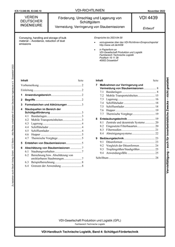 Produktabbildung: Förderung, Umschlag und Lagerung von Schüttgütern - Vermeidung, Verringerung von Staubemissionen