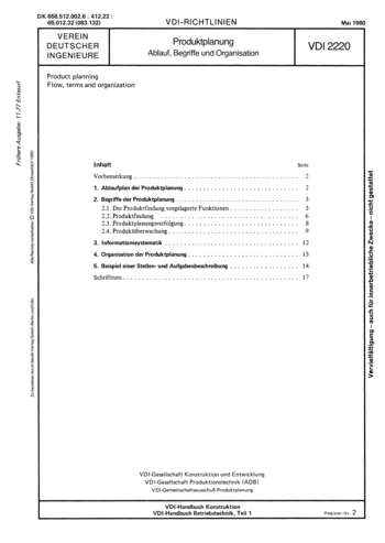 Produktabbildung: Produktplanung; Ablauf, Begriffe und Organisation