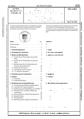 Produktabbildung: Messen von Immissionen - Messen von Innenraumluft - Messen von polybromierten Diphenylethern, Hexabromcyclododecan und Hexabrombenzol mit GC/MS