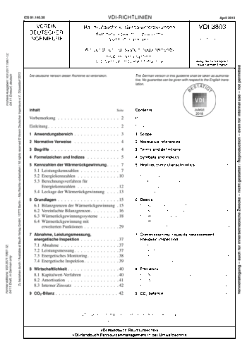 Produktabbildung: Raumlufttechnik, Geräteanforderungen - Wärmerückgewinnungssysteme (VDI-Lüftungsregeln)