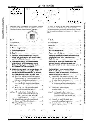 Produktabbildung: Bestimmung von Geruchsstoffimmissionen durch Begehungen - Ermittlung von Geruchsintensität und hedonischer Geruchswirkung im Feld - Hinweise und Anwendungsbeispiele