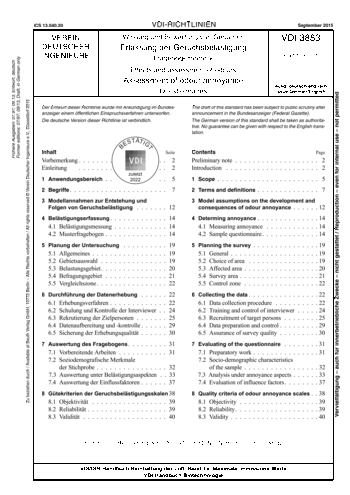 Produktabbildung: Wirkung und Bewertung von Gerüchen - Erfassung der Geruchsbelästigung - Fragebogentechnik