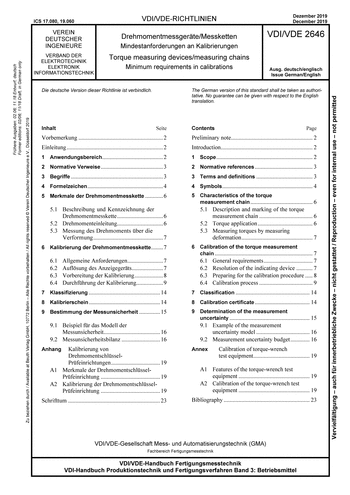 Produktabbildung: Drehmomentmessgeräte/Messketten - Mindestanforderungen an Kalibrierungen