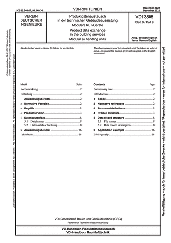 Produktabbildung: Produktdatenaustausch in der technischen Gebäudeausrüstung - Modulare RLT-Geräte