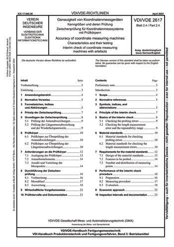 Produktabbildung: Genauigkeit von Koordinatenmessgeräten - Kenngrößen und deren Prüfung - Zwischenprüfung für Koordinatenmesssysteme mit Prüfkörpern