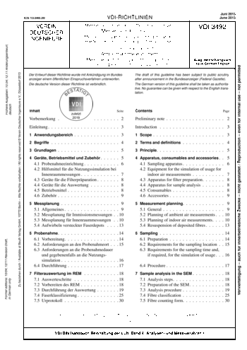 Produktabbildung: Messen von Innenraumluftverunreinigungen - Messen von Immissionen - Messen anorganischer faserförmiger Partikel - Rasterelektronenmikroskopisches Verfahren