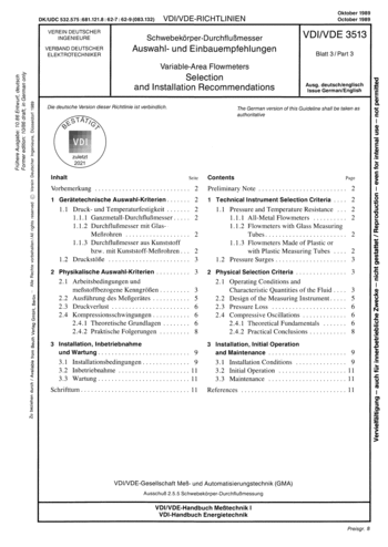 Produktabbildung: Schwebekörper-Durchflußmesser; Auswahl- und Einbauempfehlungen