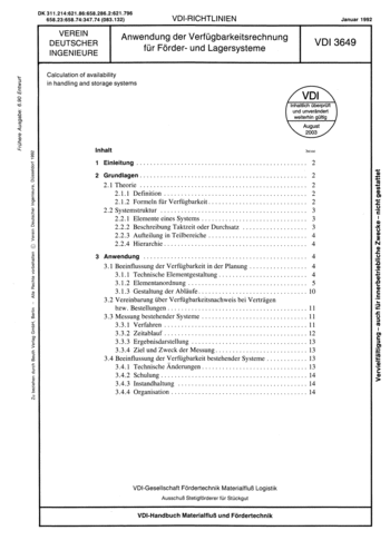 Produktabbildung: Anwendung der Verfügbarkeitsrechnung für Förder- und Lagersysteme