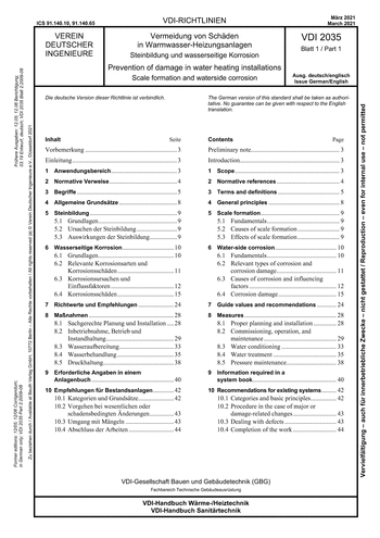 Produktabbildung: Vermeidung von Schäden in Warmwasser-Heizungsanlagen - Steinbildung und wasserseitige Korrosion