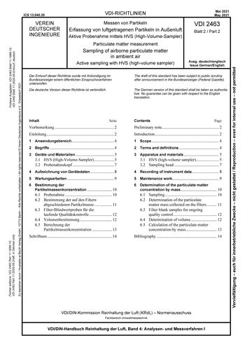 Produktabbildung: Messen von Partikeln - Erfassung von luftgetragenen Partikeln in Außenluft - Aktive Probenahme mittels HVS (High-Volume-Sampler)