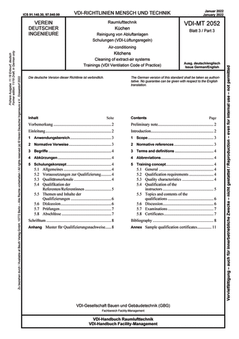 Produktabbildung: Raumlufttechnik - Küchen - Reinigung von Abluftanlagen - Schulungen (VDI-Lüftungsregeln)