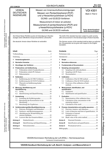 Produktabbildung: Messen von Innenraumluftverunreinigungen - Messen von Pentachlorphenol (PCP) und γ-Hexachlorcyclohexan (γ-HCH) - GC/MS- und GC/ECD-Verfahren