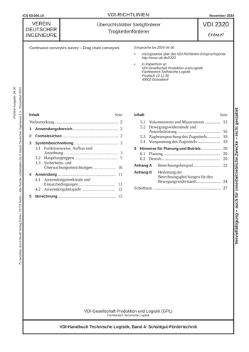 Produktabbildung: Übersichtsblätter Stetigförderer - Trogkettenförderer