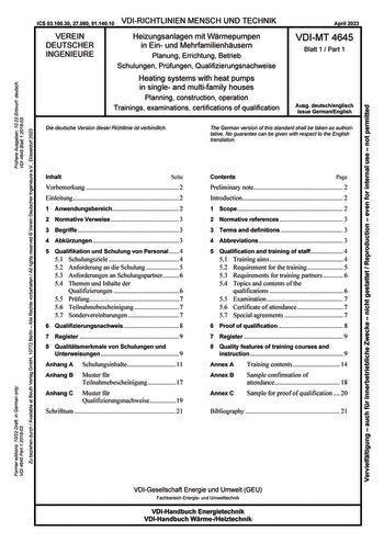 Produktabbildung: Heizungsanlagen mit Wärmepumpen in Ein- und Mehrfamilienhäusern - Planung, Errichtung, Betrieb - Schulungen, Prüfungen, Qualifizierungsnachweise